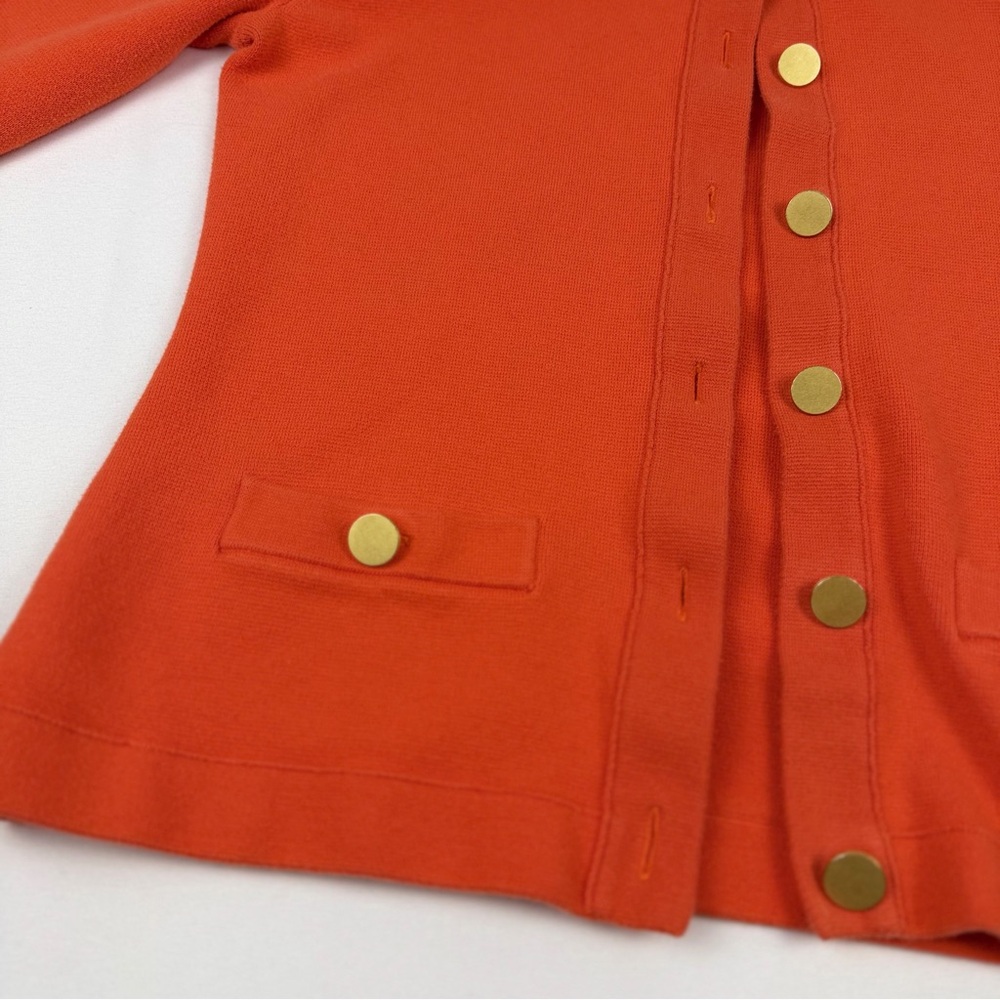 Banana Republic Orange Cardigan Sweater Gold Button Detail Size Small - Picture 3 of 14